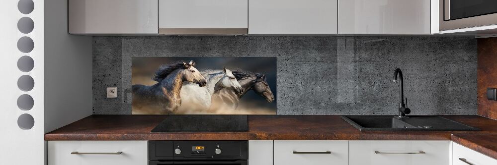 Sklenený panel do kuchyne Kone v cvale