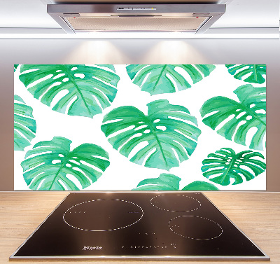 Sklenený panel do kuchynskej linky Monstera