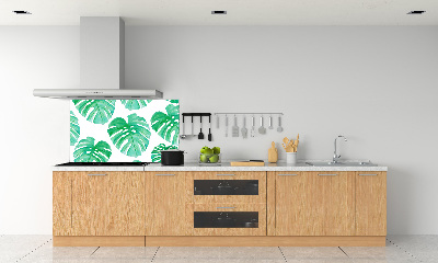 Sklenený panel do kuchynskej linky Monstera