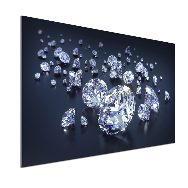 Sklenený panel do kuchynskej linky Diamanty