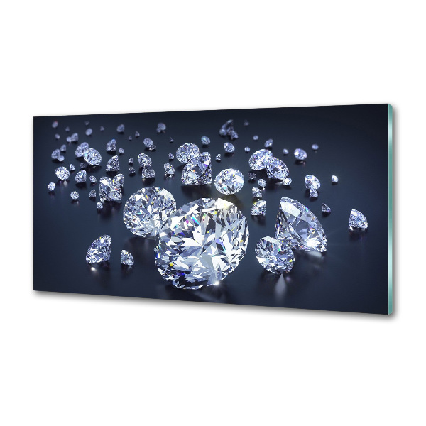 Sklenený panel do kuchynskej linky Diamanty