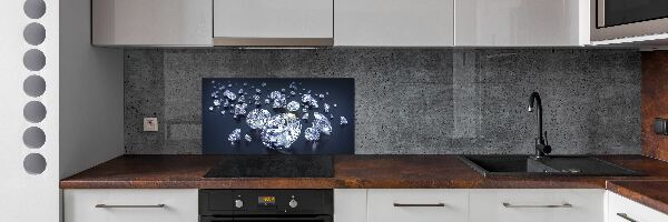 Sklenený panel do kuchynskej linky Diamanty
