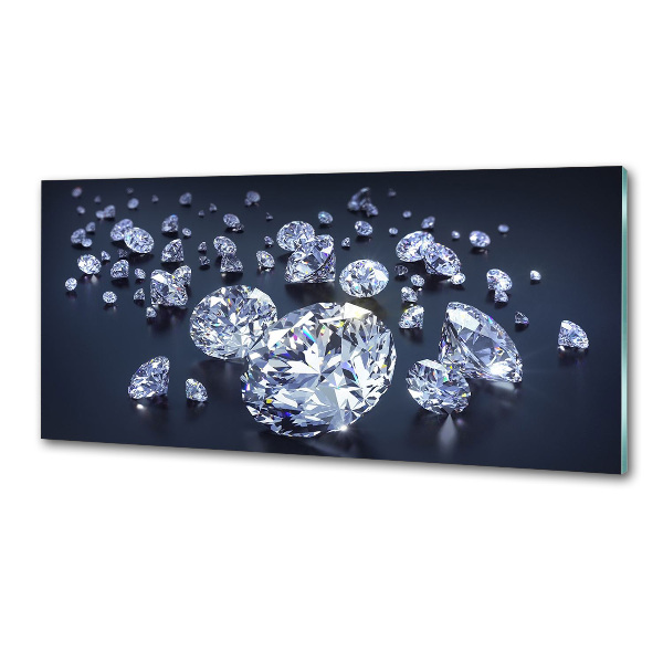 Sklenený panel do kuchynskej linky Diamanty