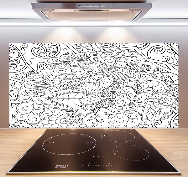 Sklenený panel do kuchynskej linky Ornamenty