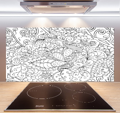 Sklenený panel do kuchynskej linky Ornamenty