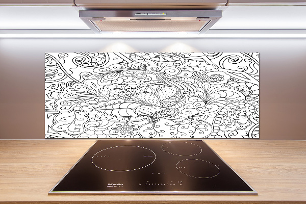 Sklenený panel do kuchynskej linky Ornamenty