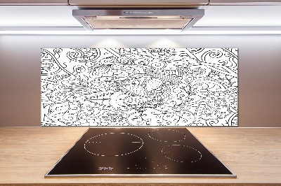 Sklenený panel do kuchynskej linky Ornamenty