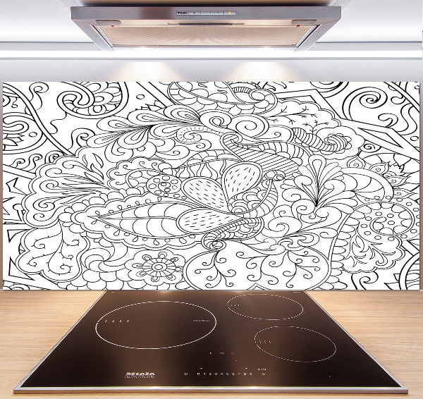 Sklenený panel do kuchynskej linky Ornamenty