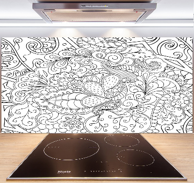 Sklenený panel do kuchynskej linky Ornamenty
