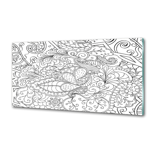 Sklenený panel do kuchynskej linky Ornamenty