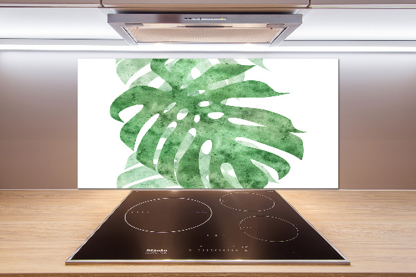 Sklenený panel do kuchynskej linky Monstera