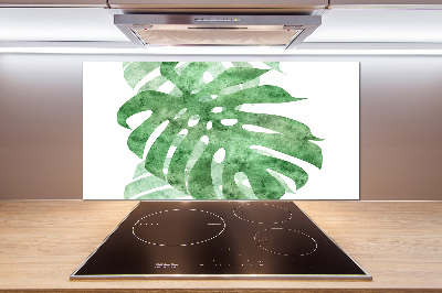 Sklenený panel do kuchynskej linky Monstera