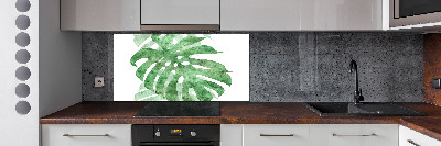 Sklenený panel do kuchynskej linky Monstera
