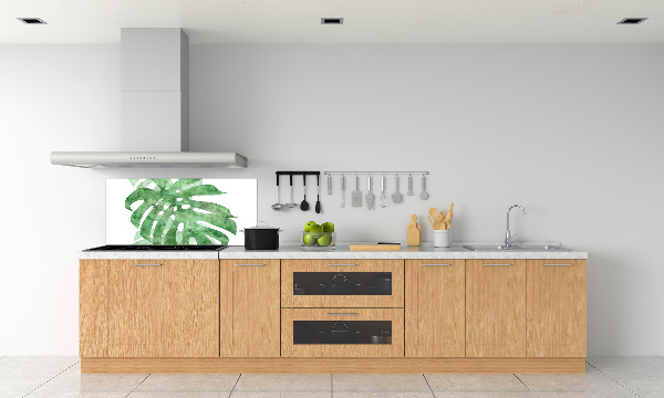 Sklenený panel do kuchynskej linky Monstera