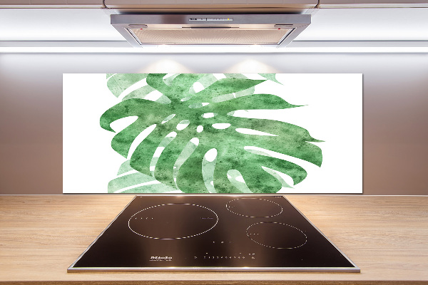 Sklenený panel do kuchynskej linky Monstera