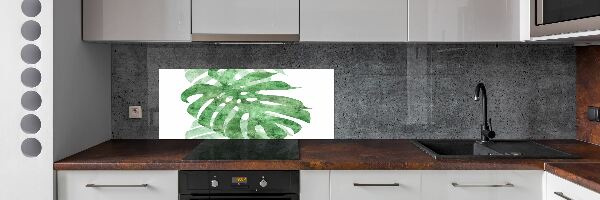 Sklenený panel do kuchynskej linky Monstera