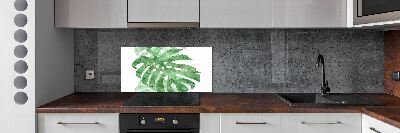 Sklenený panel do kuchynskej linky Monstera