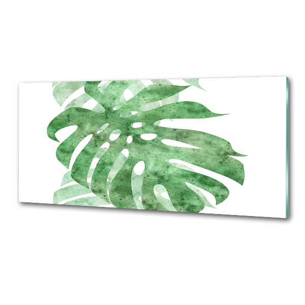 Sklenený panel do kuchynskej linky Monstera
