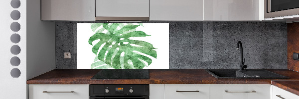 Sklenený panel do kuchynskej linky Monstera