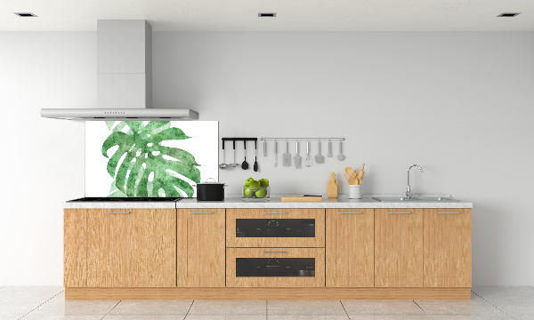 Sklenený panel do kuchynskej linky Monstera