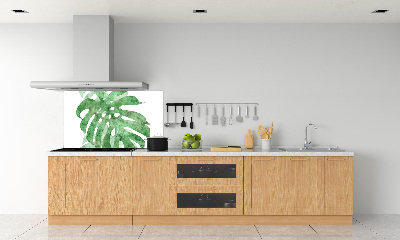 Sklenený panel do kuchynskej linky Monstera