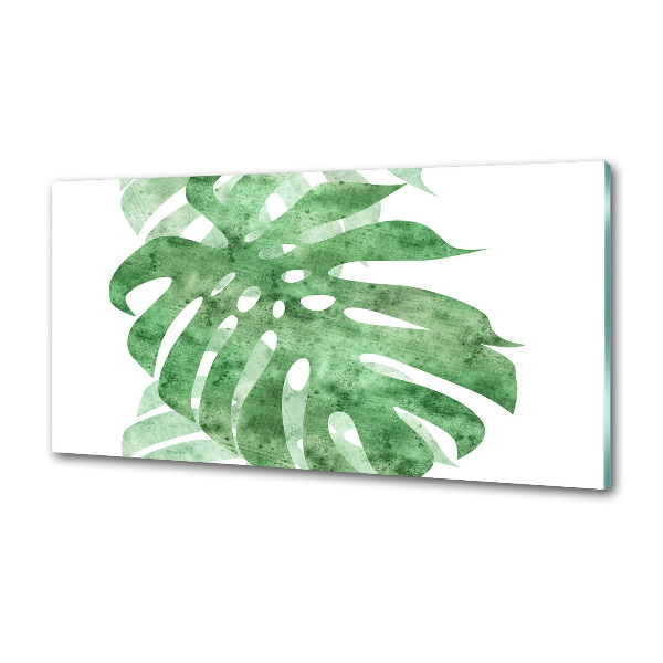 Sklenený panel do kuchynskej linky Monstera