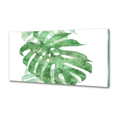 Sklenený panel do kuchynskej linky Monstera