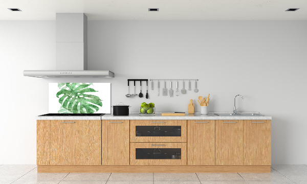 Sklenený panel do kuchynskej linky Monstera