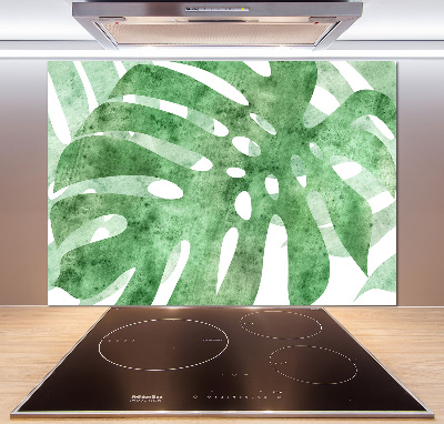 Sklenený panel do kuchynskej linky Monstera