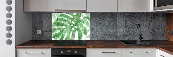 Sklenený panel do kuchynskej linky Monstera