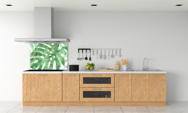 Sklenený panel do kuchynskej linky Monstera