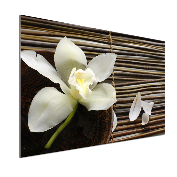 Sklenený panel do kuchynskej linky Orchidea