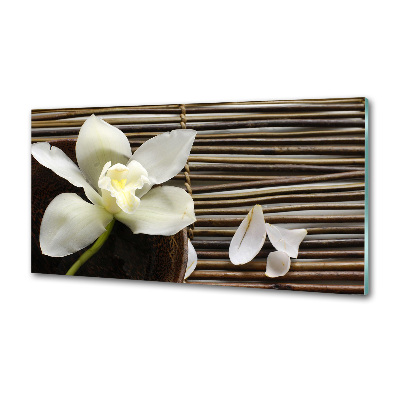 Sklenený panel do kuchynskej linky Orchidea