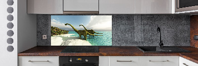 Panel do kuchyne Dinozaury na pláži