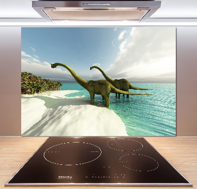Panel do kuchyne Dinozaury na pláži