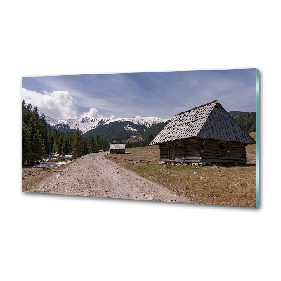 Panel do kuchyne Domček v horách