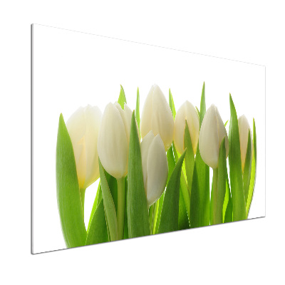 Sklenený panel do kuchynskej linky Tulipány