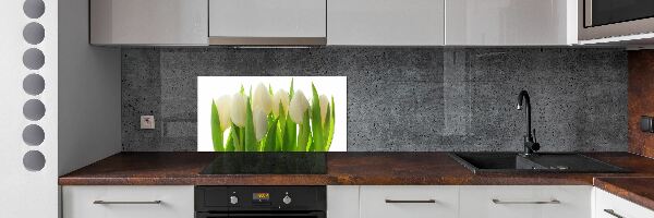 Sklenený panel do kuchynskej linky Tulipány