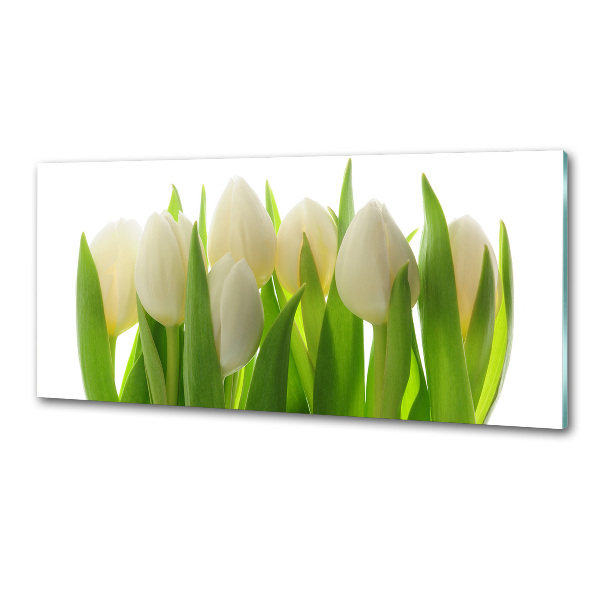 Sklenený panel do kuchynskej linky Tulipány