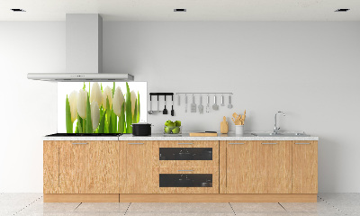 Sklenený panel do kuchynskej linky Tulipány