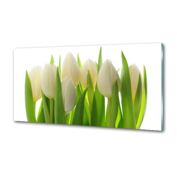 Sklenený panel do kuchynskej linky Tulipány