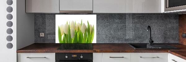 Sklenený panel do kuchynskej linky Tulipány