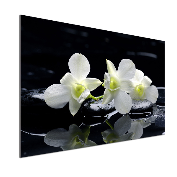 Sklenený panel do kuchynskej linky Orchidea