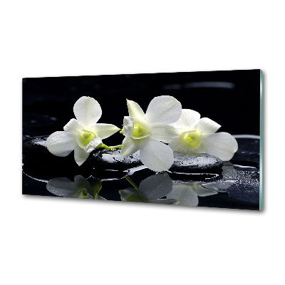 Sklenený panel do kuchynskej linky Orchidea
