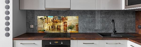 Panel do kuchyne Uličky v Grécku