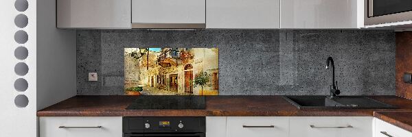 Panel do kuchyne Uličky v Grécku