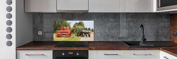 Sklenený panel do kuchyne Kombajn