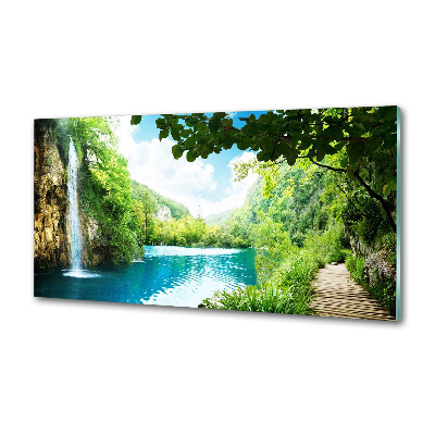 Panel do kuchyne Vodopád v lese