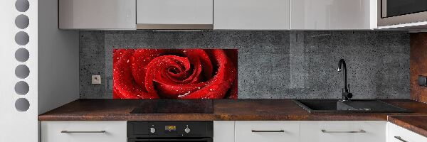 Panel do kuchyne Kvapky na ružu