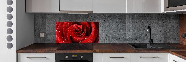 Panel do kuchyne Kvapky na ružu
